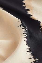 Black/Cream Blurred Stripe Cowl Neck Cap Sleeve Top - Image 6 of 6