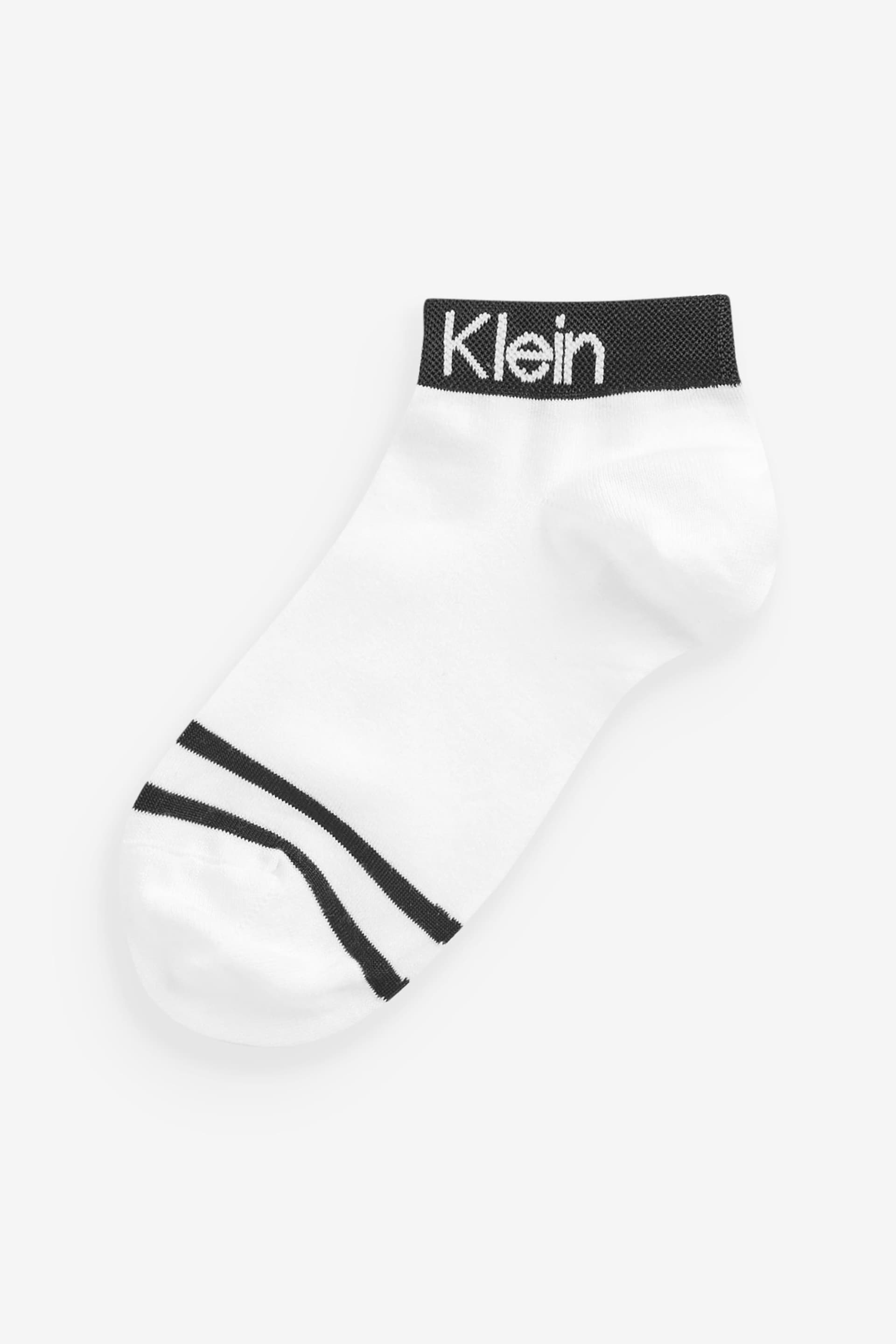 Calvin Klein White Logo Socks 2 Pack - Image 3 of 4