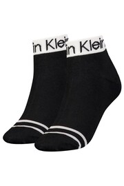 Calvin Klein Black Logo Socks 2 Pack - Image 1 of 3