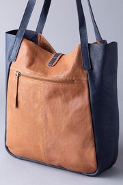 Lakeland Leather Navy/Cognac Hartsop Leather Tote Bag - Image 3 of 7
