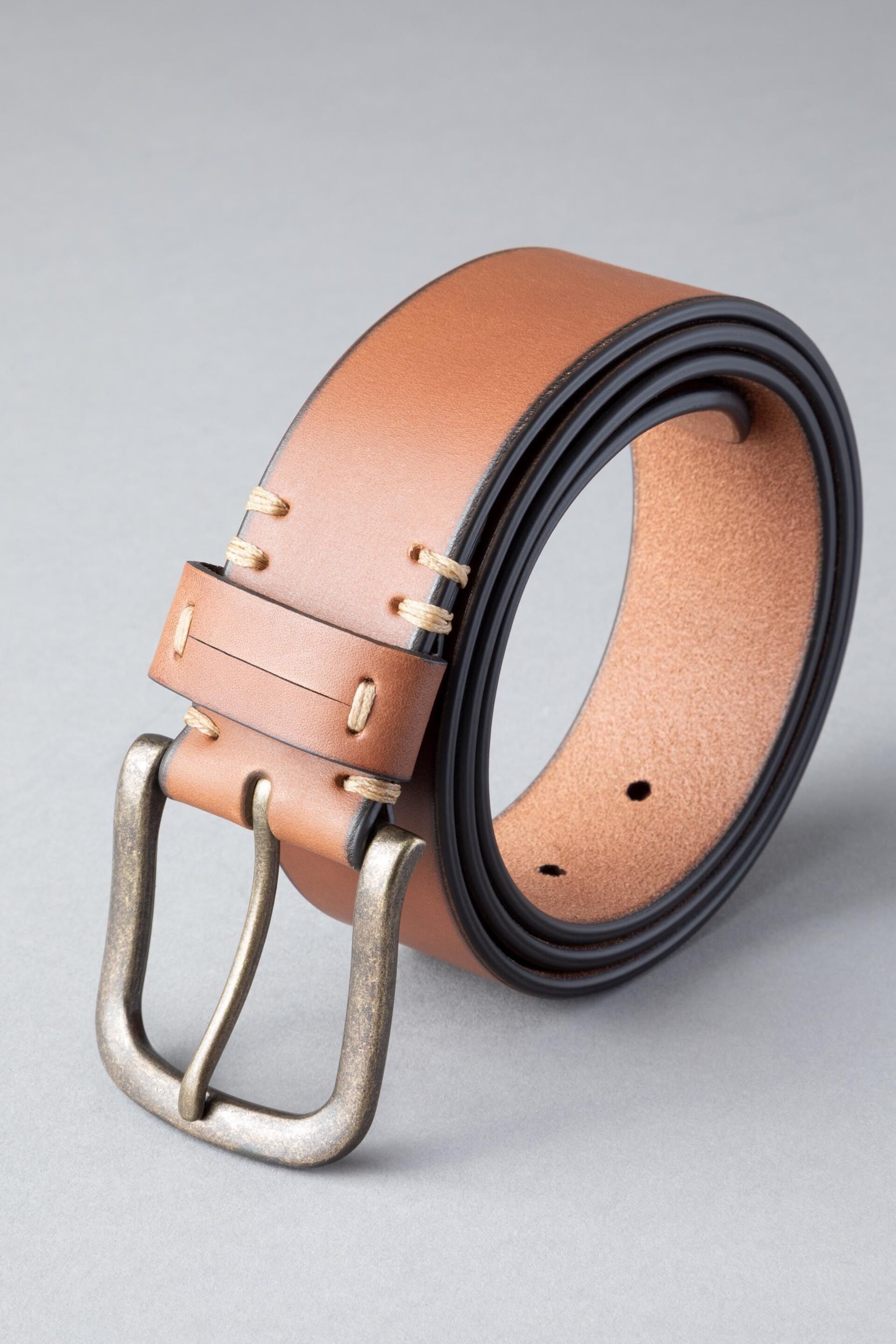 Lakeland Leather Dark Cognac Brown Levens Leather Belt - Image 2 of 3