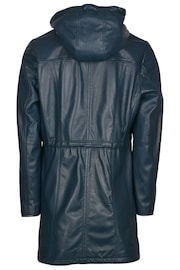 Lakeland Leather Navy Blue Lakeland Leather Ambleside Hooded Leather Coat - Image 9 of 10