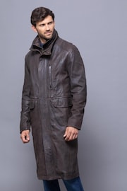 Lakeland Leather Brown Kirkland Long Leather Coat - Image 1 of 5