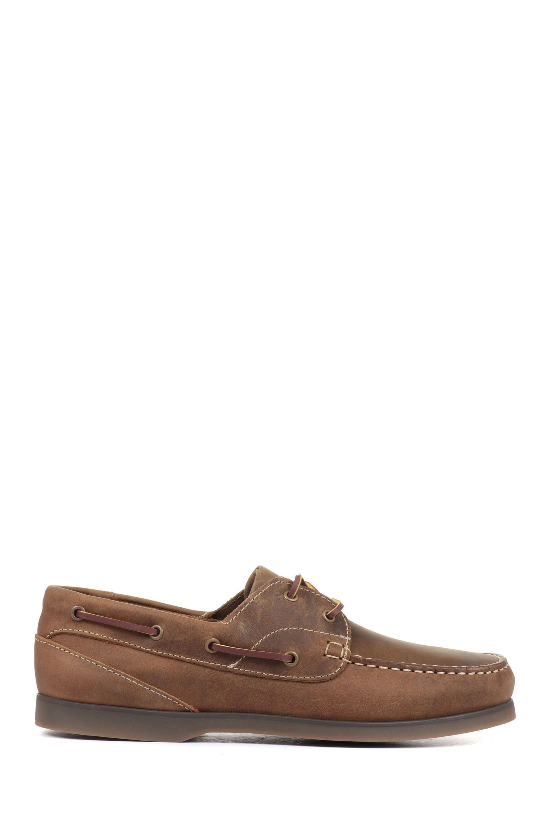 Jones Bootmaker Parsons Leather Boat Brown Shoes - Image 2 of 6