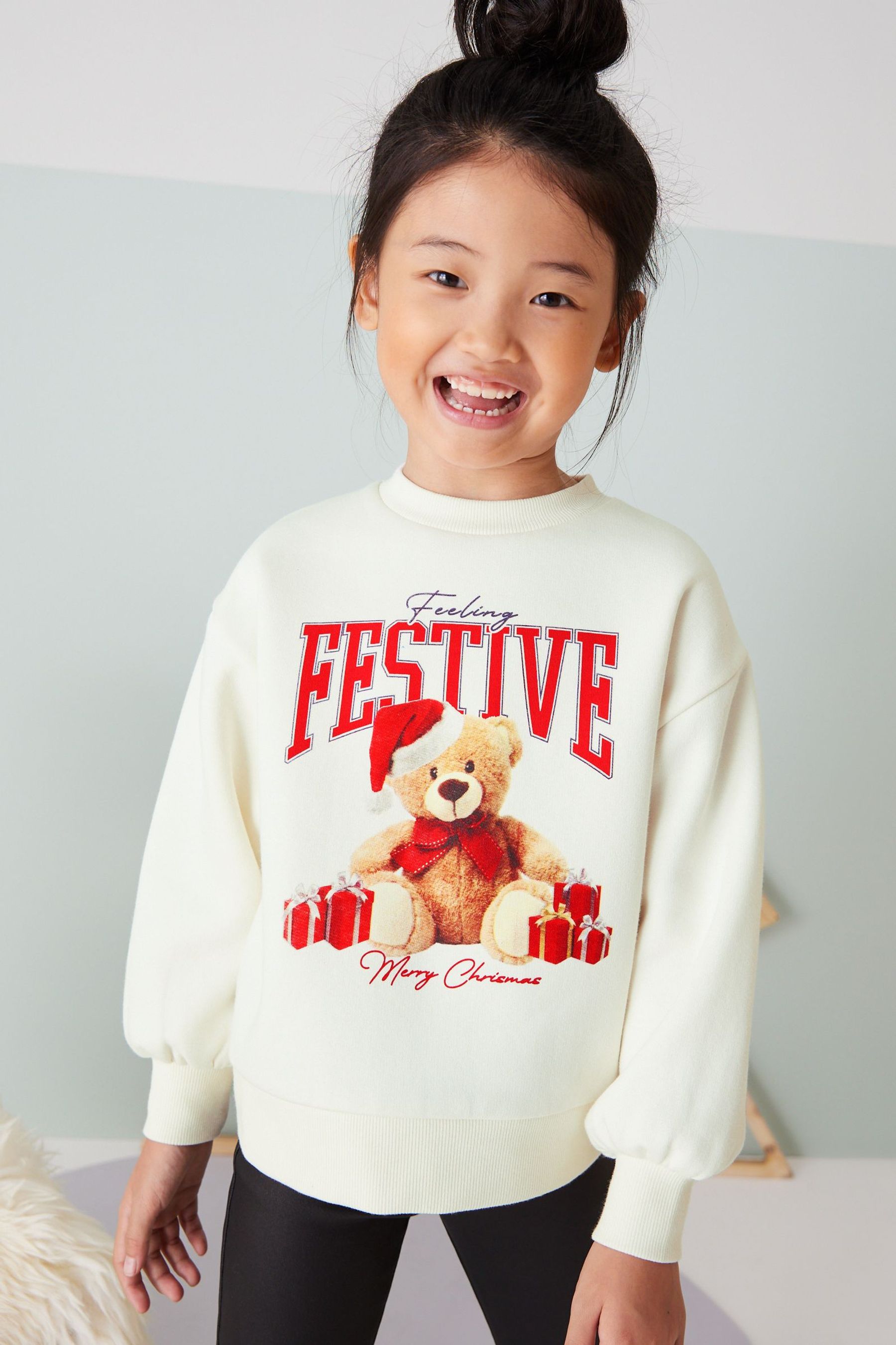 White teddy bear jumper store