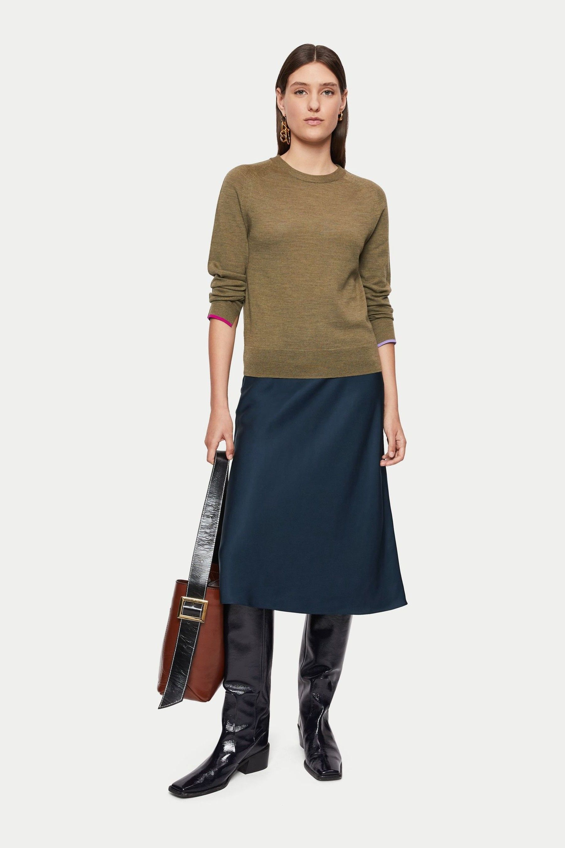 Buy Jigsaw Navy Bias Midi Slip Skirt from Next Lithuania