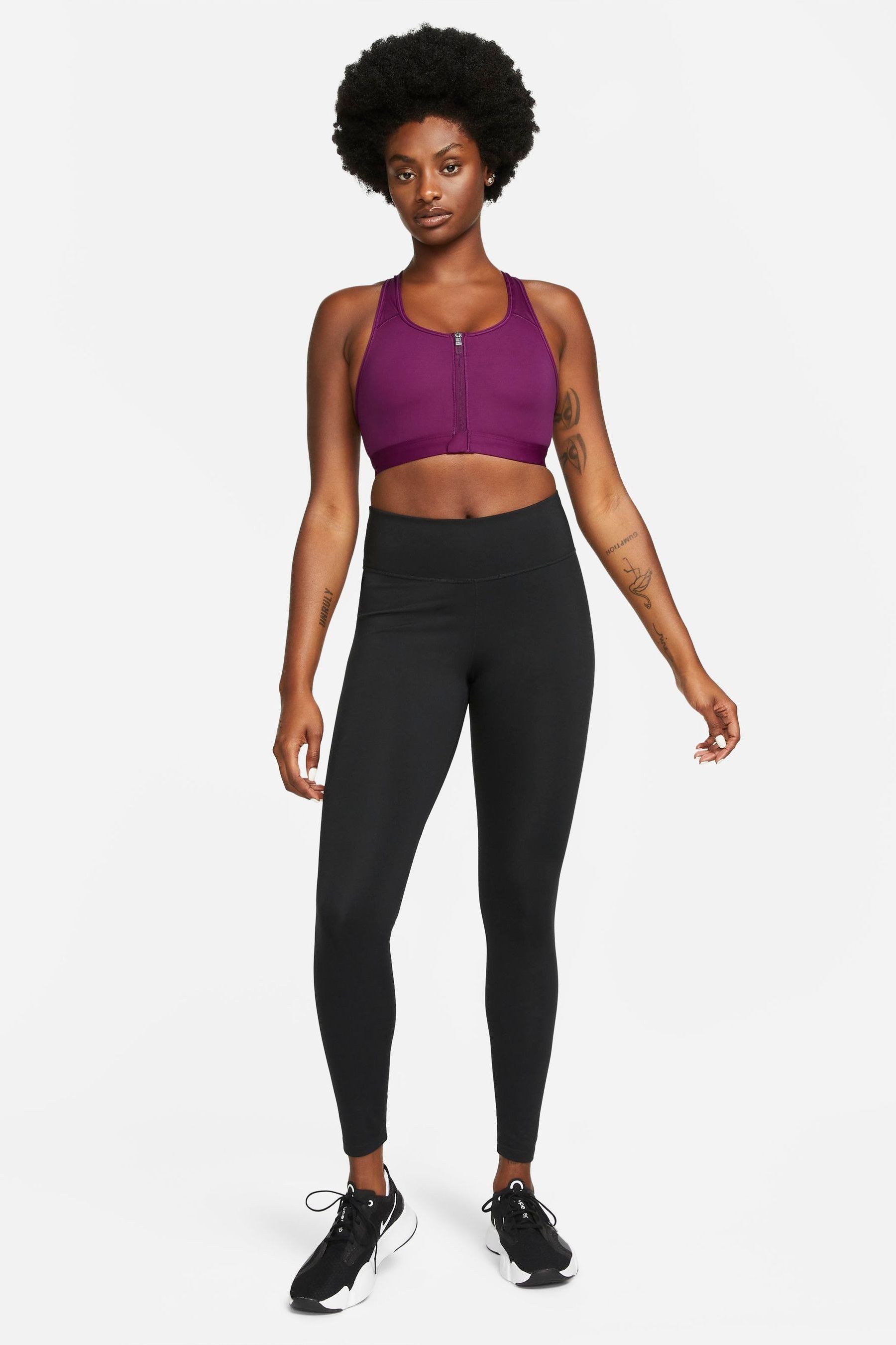 Buy Nike Swoosh Front Zip Medium Support Sports Bra from Next Luxembourg