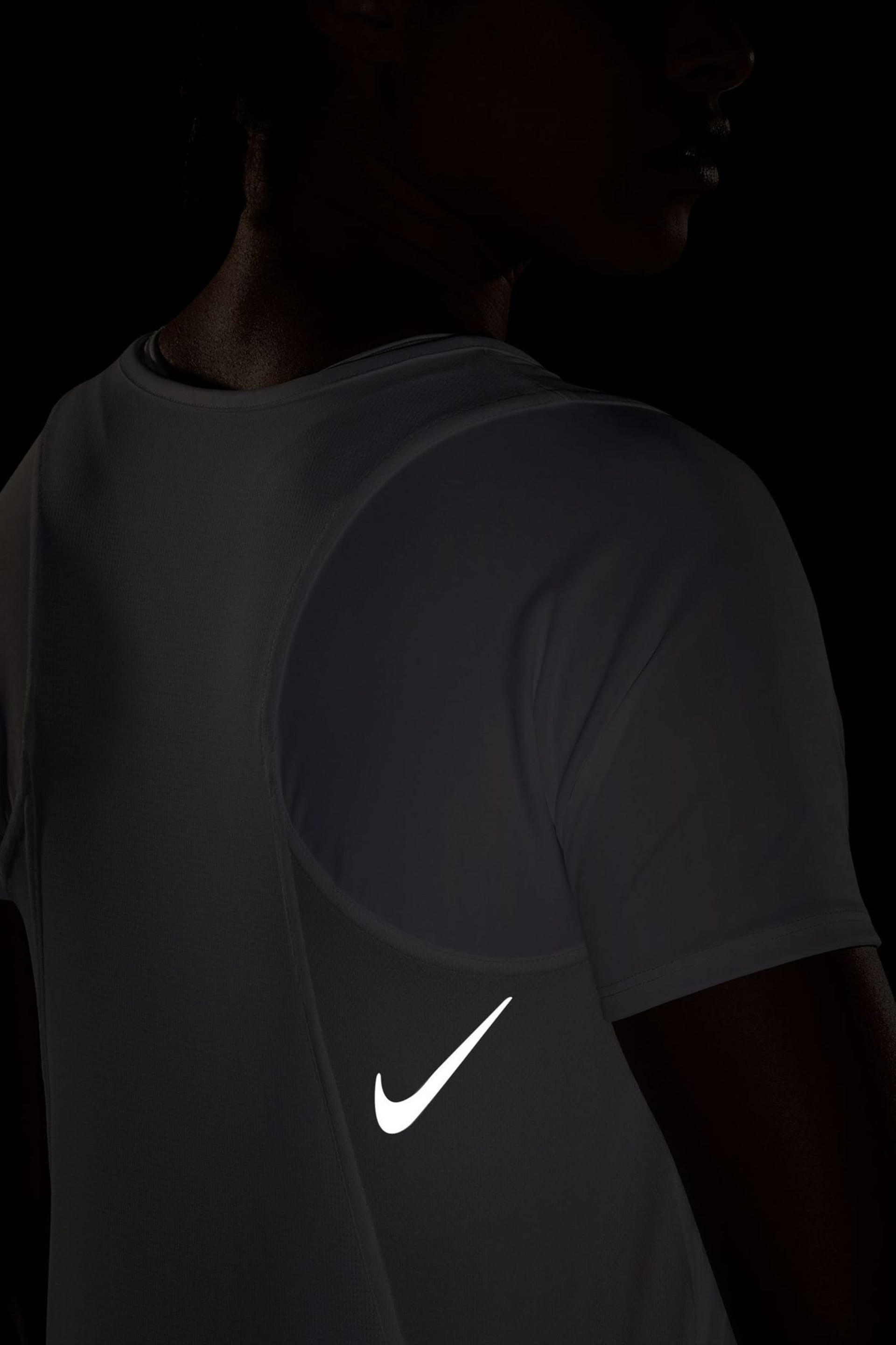 Nike White Dri-FIT Race Short Sleeve Running Top - Image 9 of 9