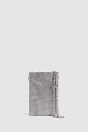 Reiss Silver Zuri Embellished Adjustable Strap Phone Pouch - Image 1 of 8