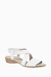 Gabor Ensign White Leather Strappy Sandals - Image 1 of 4