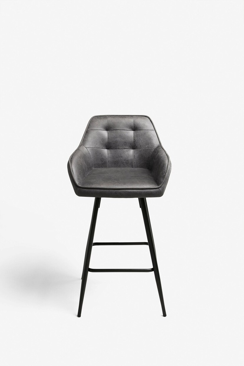 Monza Faux Leather Dark Grey Cole Kitchen Bar Stool - Image 3 of 7