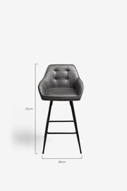 Monza Faux Leather Dark Grey Cole Kitchen Bar Stool - Image 6 of 7