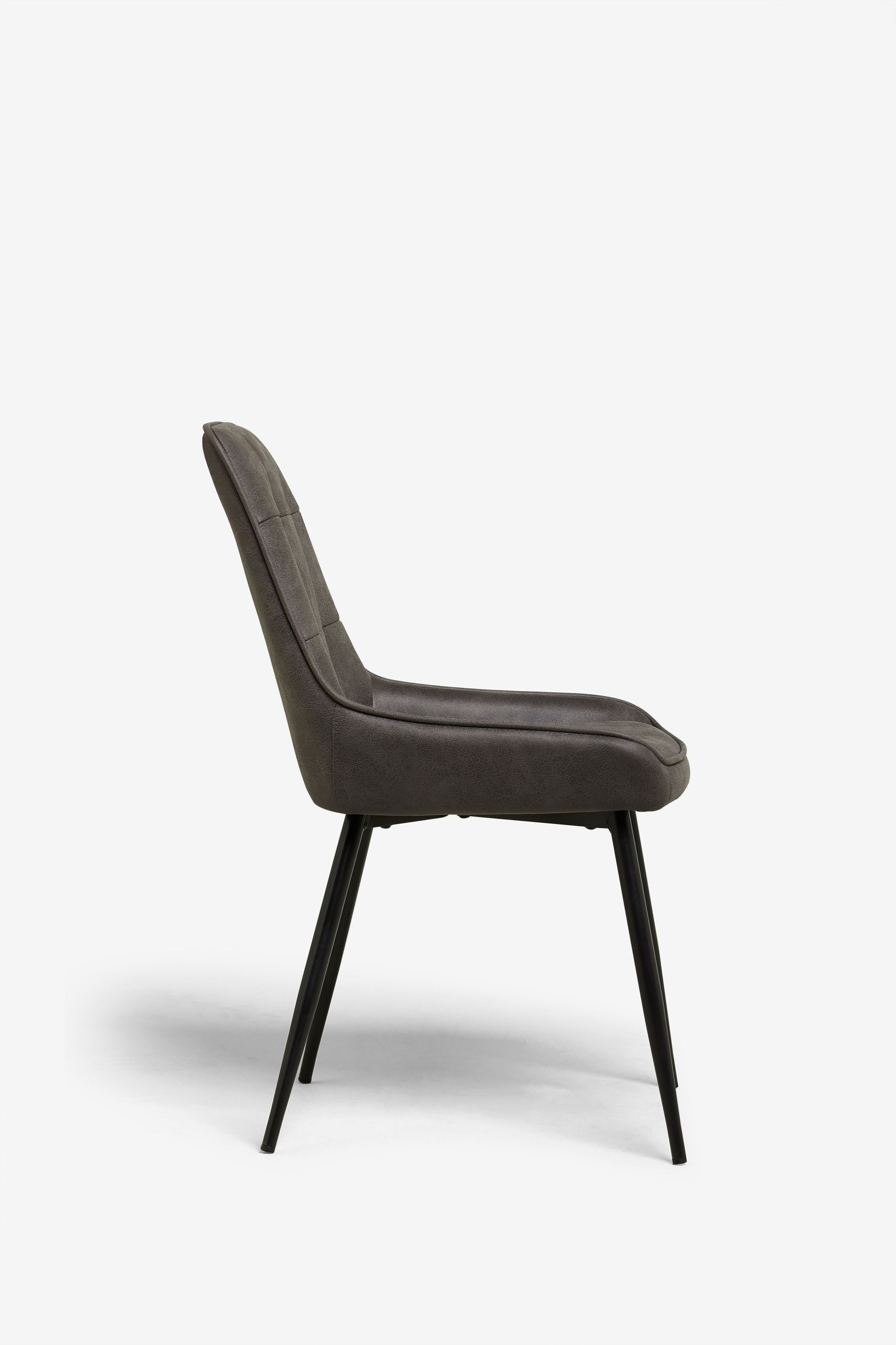 Buy Set of 2 Monza Faux Leather Dark Grey Cole Non Arm Dining Chairs from the Next UK online shop