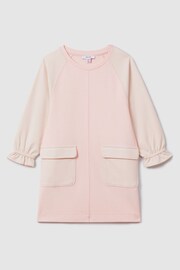 Reiss Pink Courtney Junior Colourblock Jersey Dress - Image 2 of 4