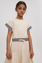 Reiss Ivory Milo Junior Cotton Blend Logo Dress - Image 3 of 4