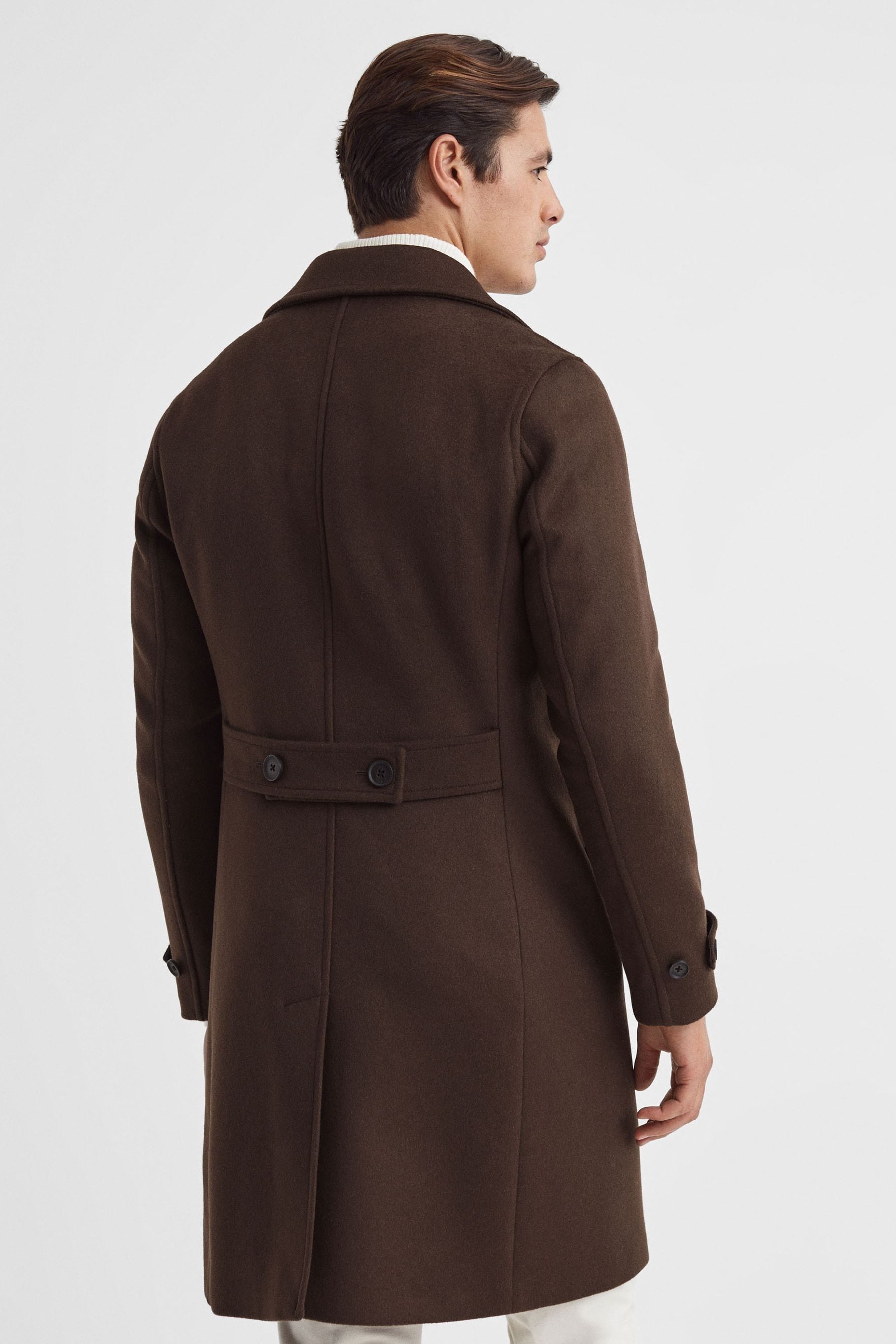 Buy Reiss Mahogany Claim Wool Blend Double Breasted Coat from the Next UK online shop