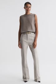 Reiss Taupe Dotty Silk Front Crew Neck Vest - Image 3 of 5