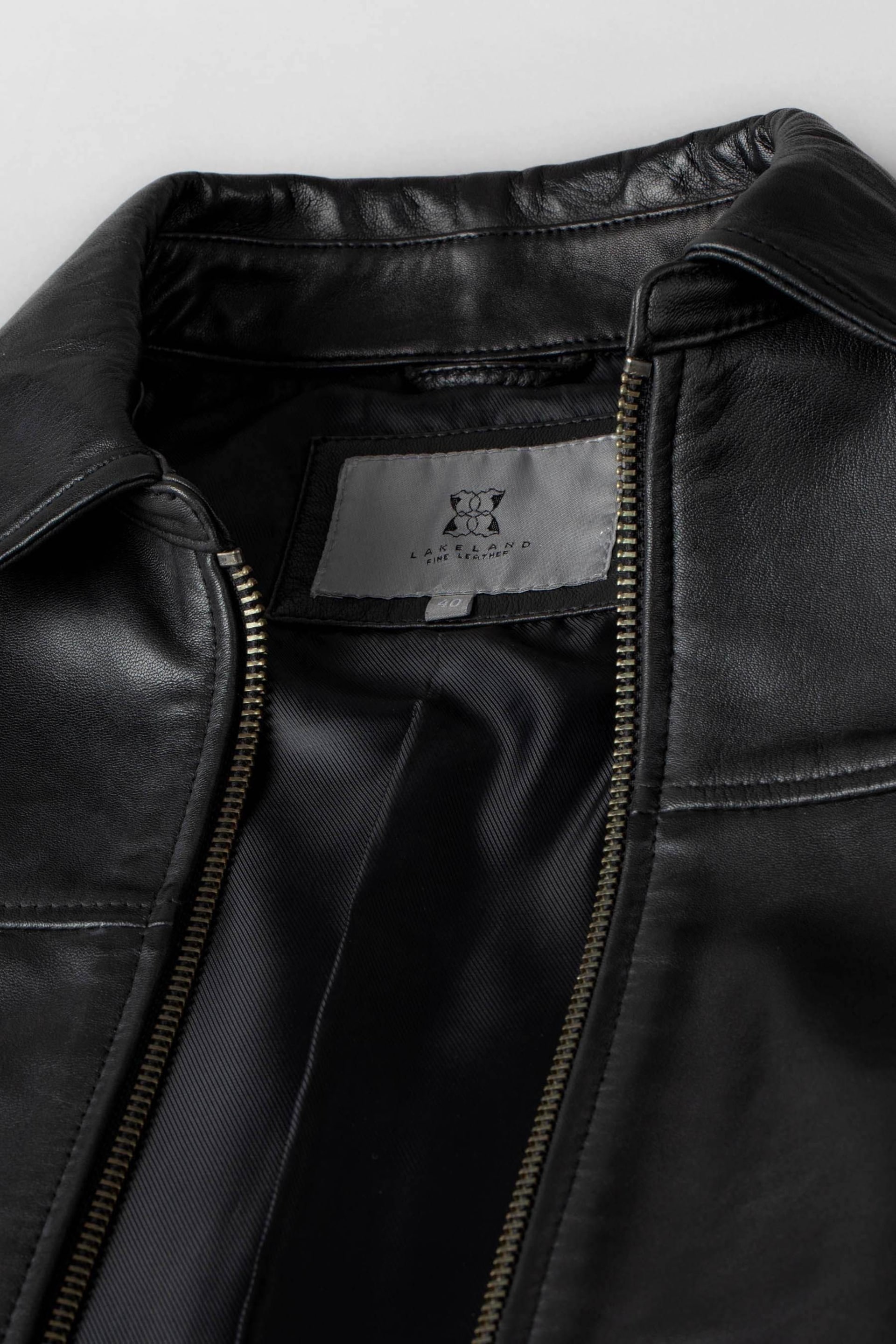 Lakeland Leather Black Renwick Collared Leather Jacket - Image 11 of 12