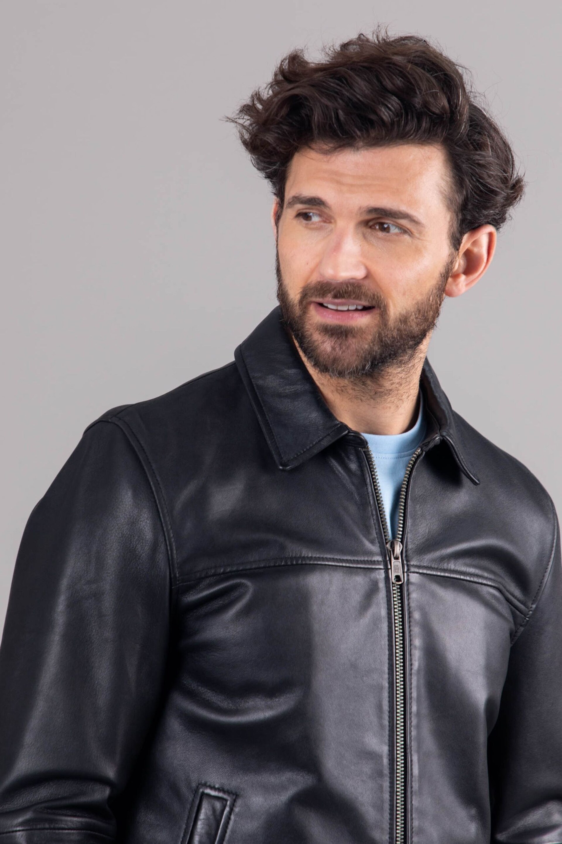 Lakeland Leather Black Renwick Collared Leather Jacket - Image 6 of 12