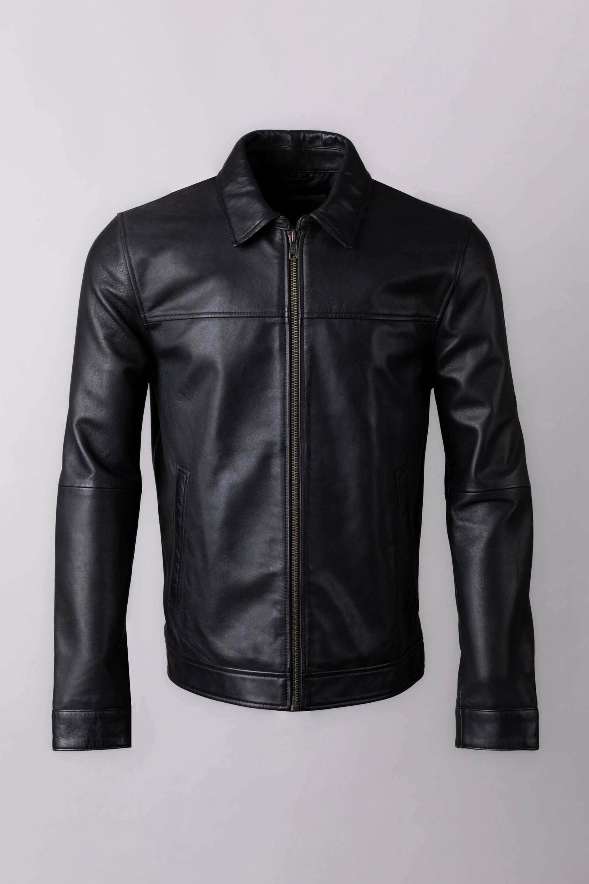 Lakeland Leather Black Renwick Collared Leather Jacket - Image 8 of 12
