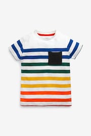 Rainbow Pocket Vertical Stripe Short Sleeve T-Shirt (3mths-7yrs) - Image 2 of 4