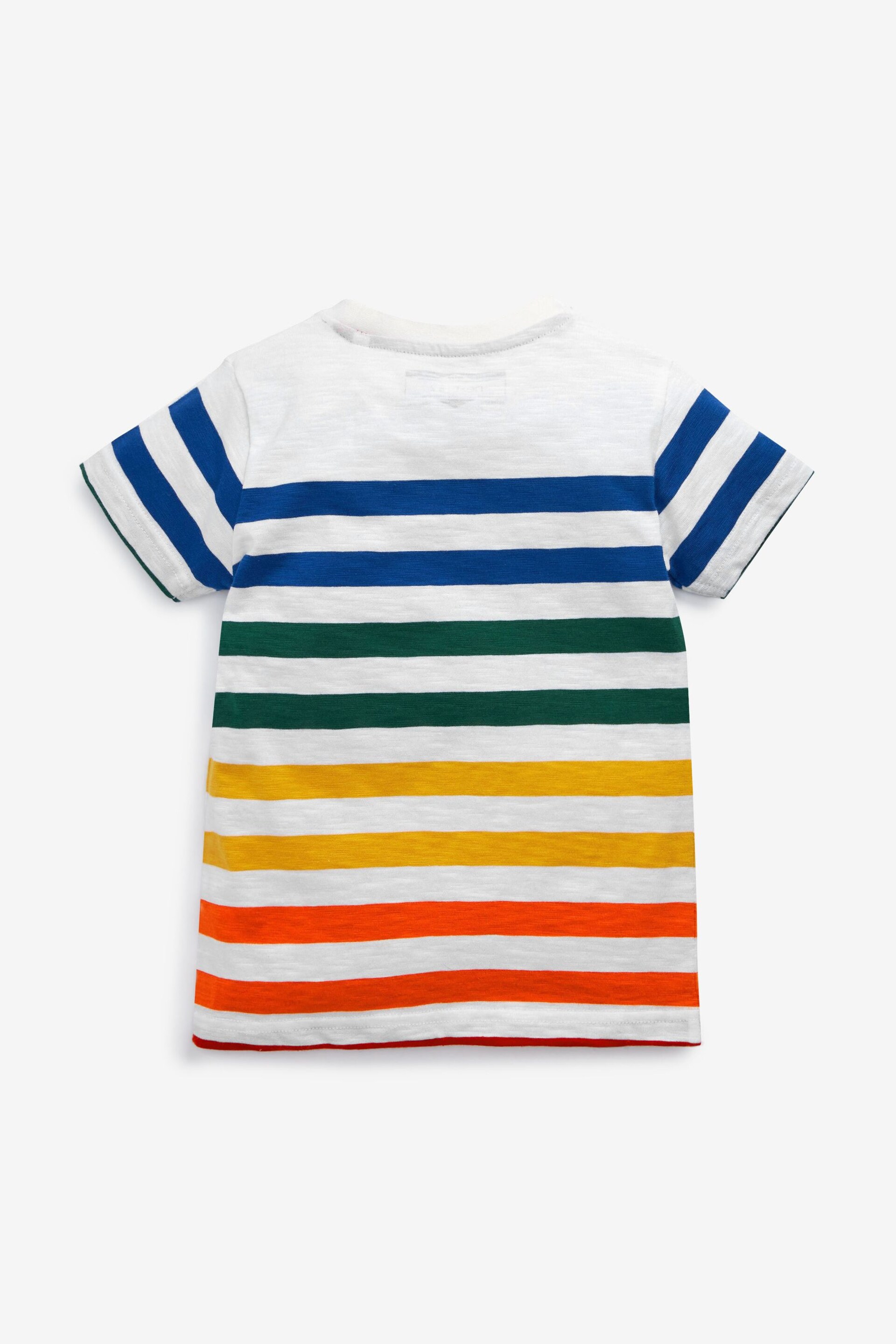 Rainbow Pocket Vertical Stripe Short Sleeve T-Shirt (3mths-7yrs) - Image 3 of 4