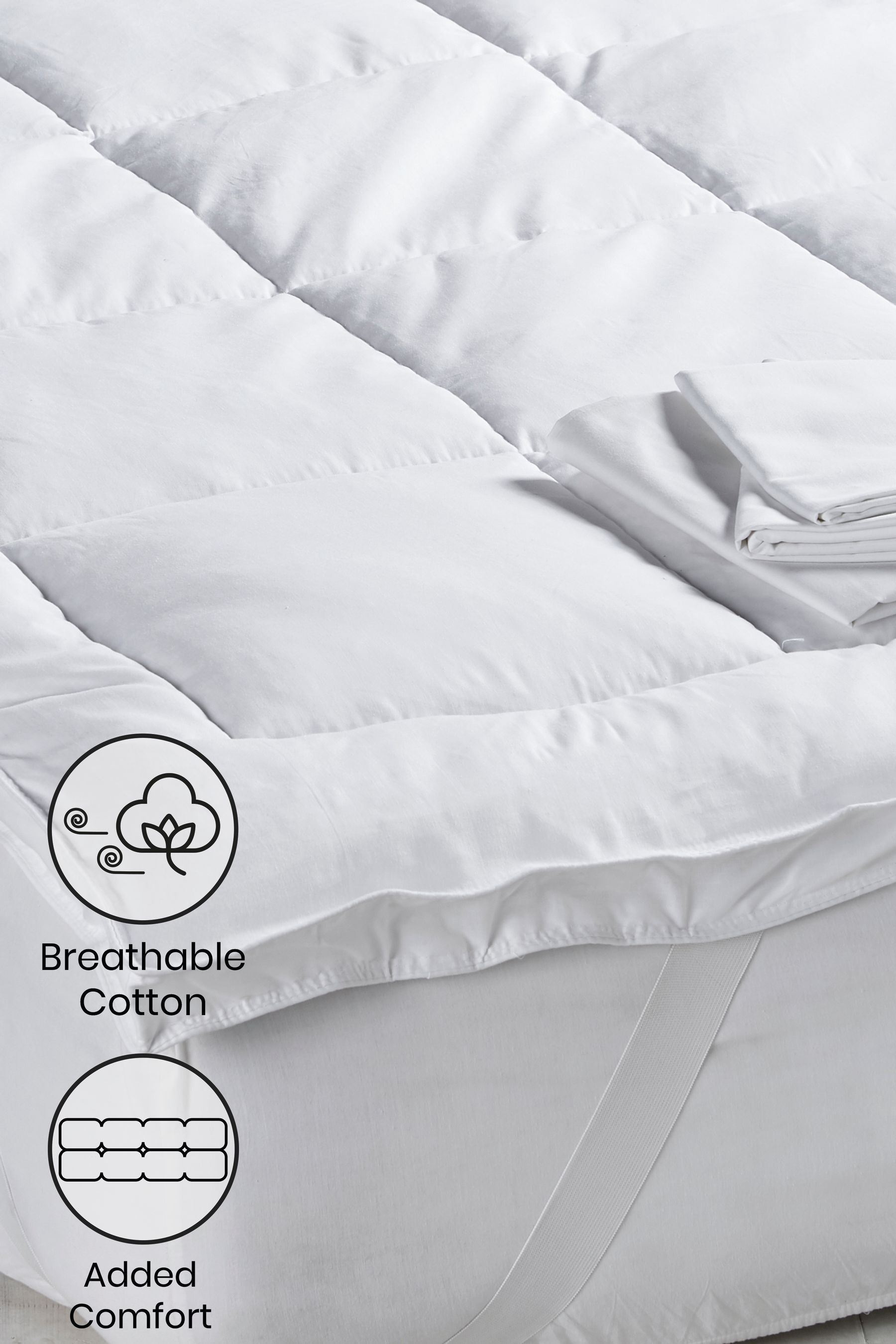 Buy White Breathable Cotton Mattress Topper from the Next UK online shop