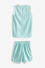 Mint Green Miami Mesh Vest and Shorts Set (3-16yrs) - Image 3 of 4
