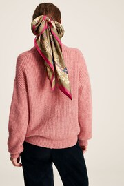 Joules Kayleigh Pink Button Neck Ribbed Jumper - Image 2 of 6