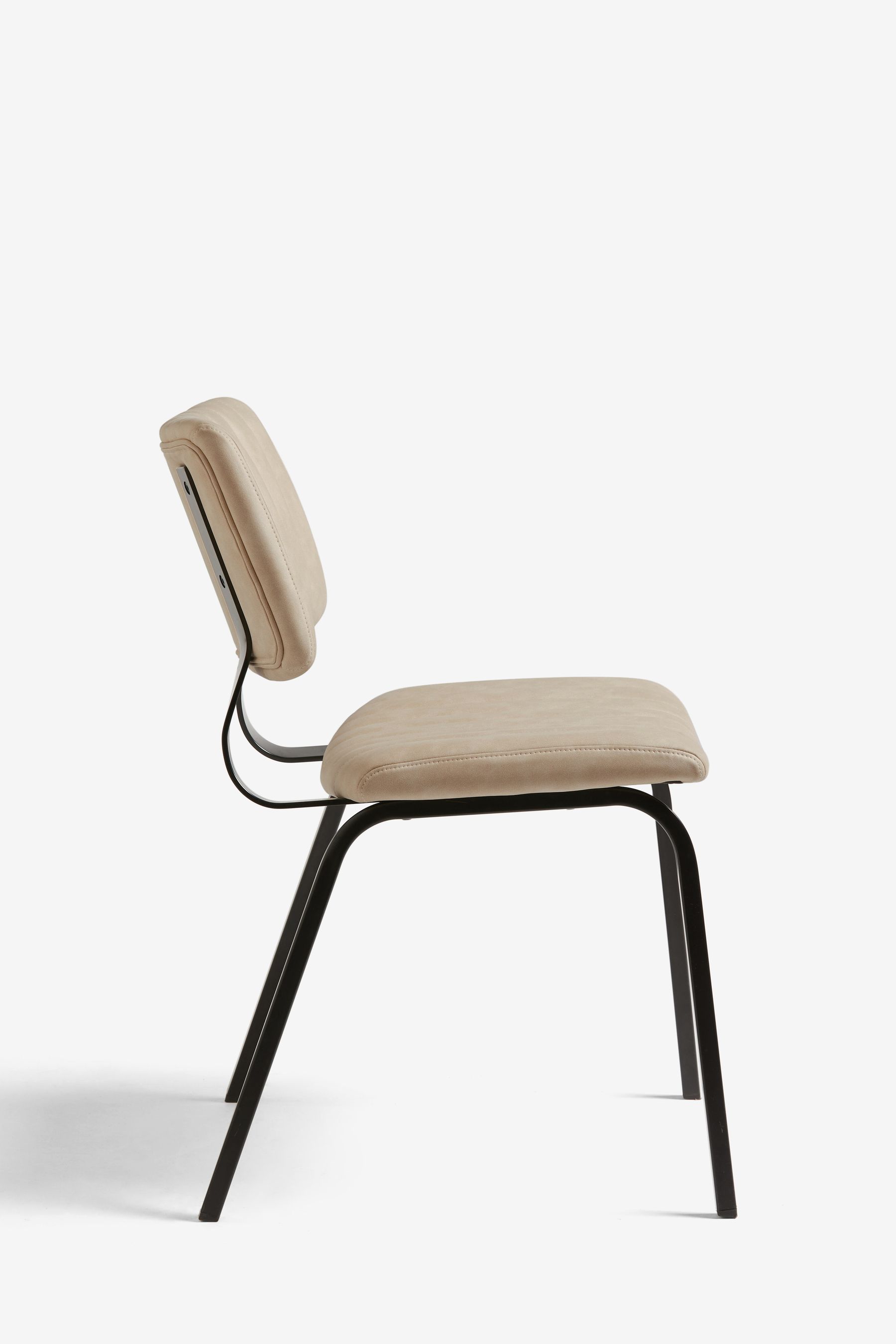 Buy Set of 2 Arona Faux Leather Natural Aiden Black Leg Dining Chairs from the Next UK online shop