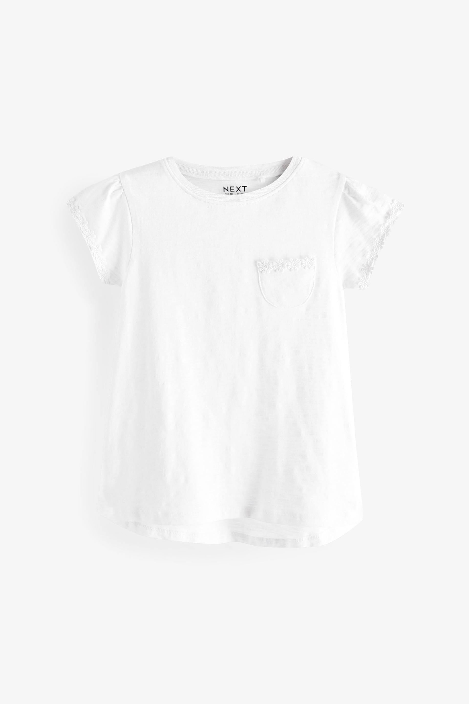 White Daisy Pocket T-Shirt (1.5-16yrs) - Image 4 of 7