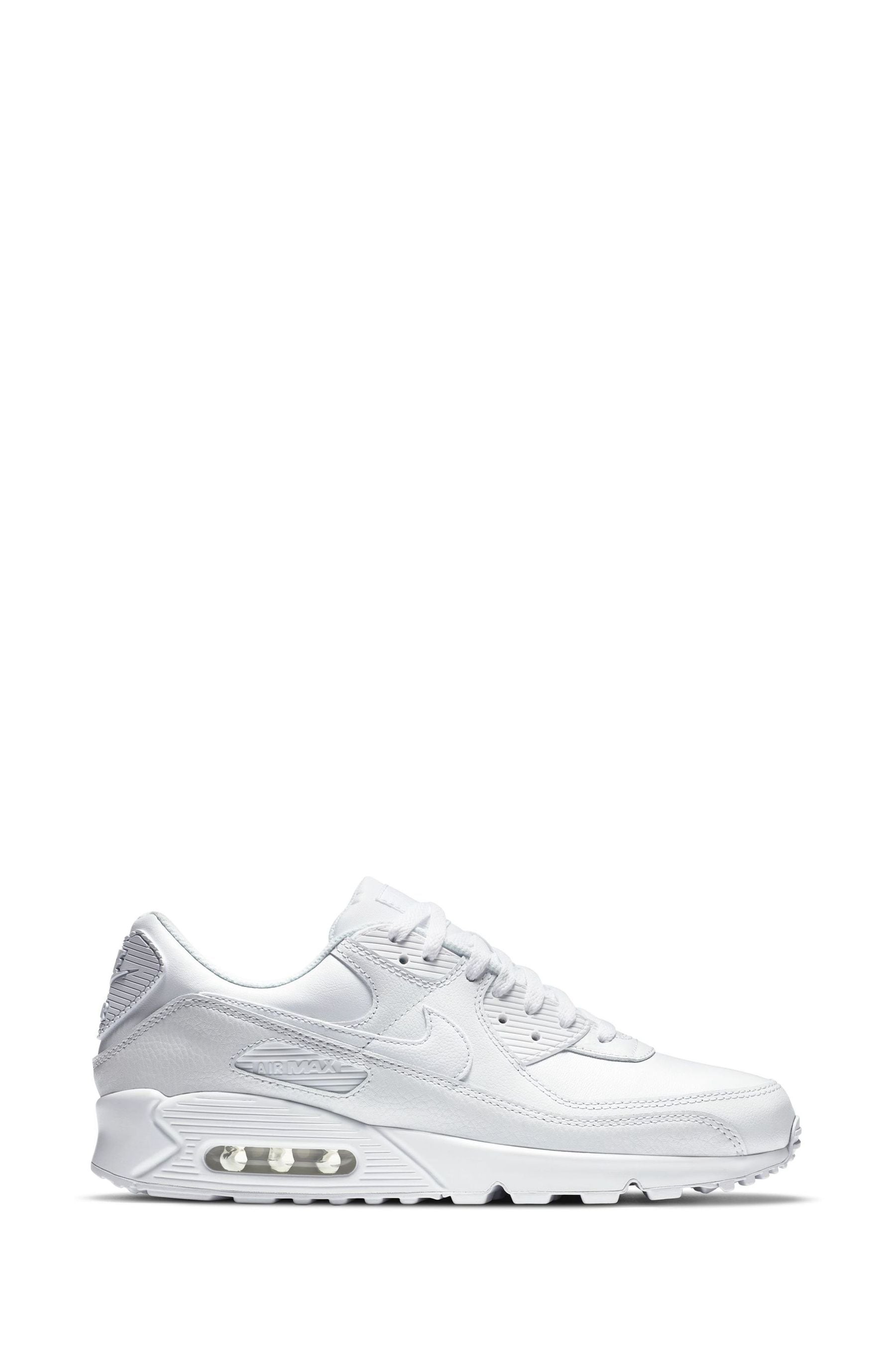 Buy Nike White Air Max 90 Leather Trainers from Next Luxembourg
