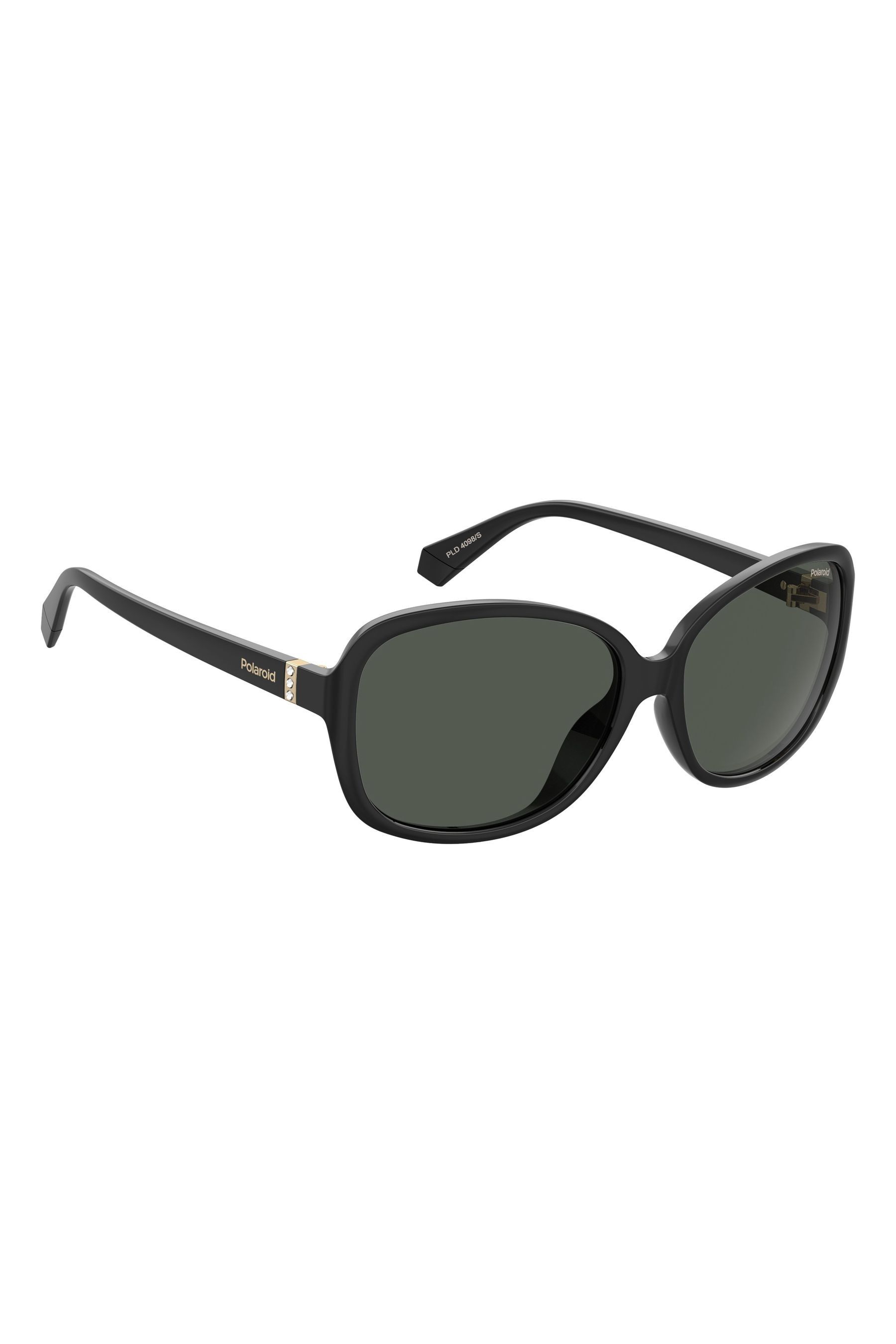 Polaroid Black Oversized Polarised Lens Sunglasses