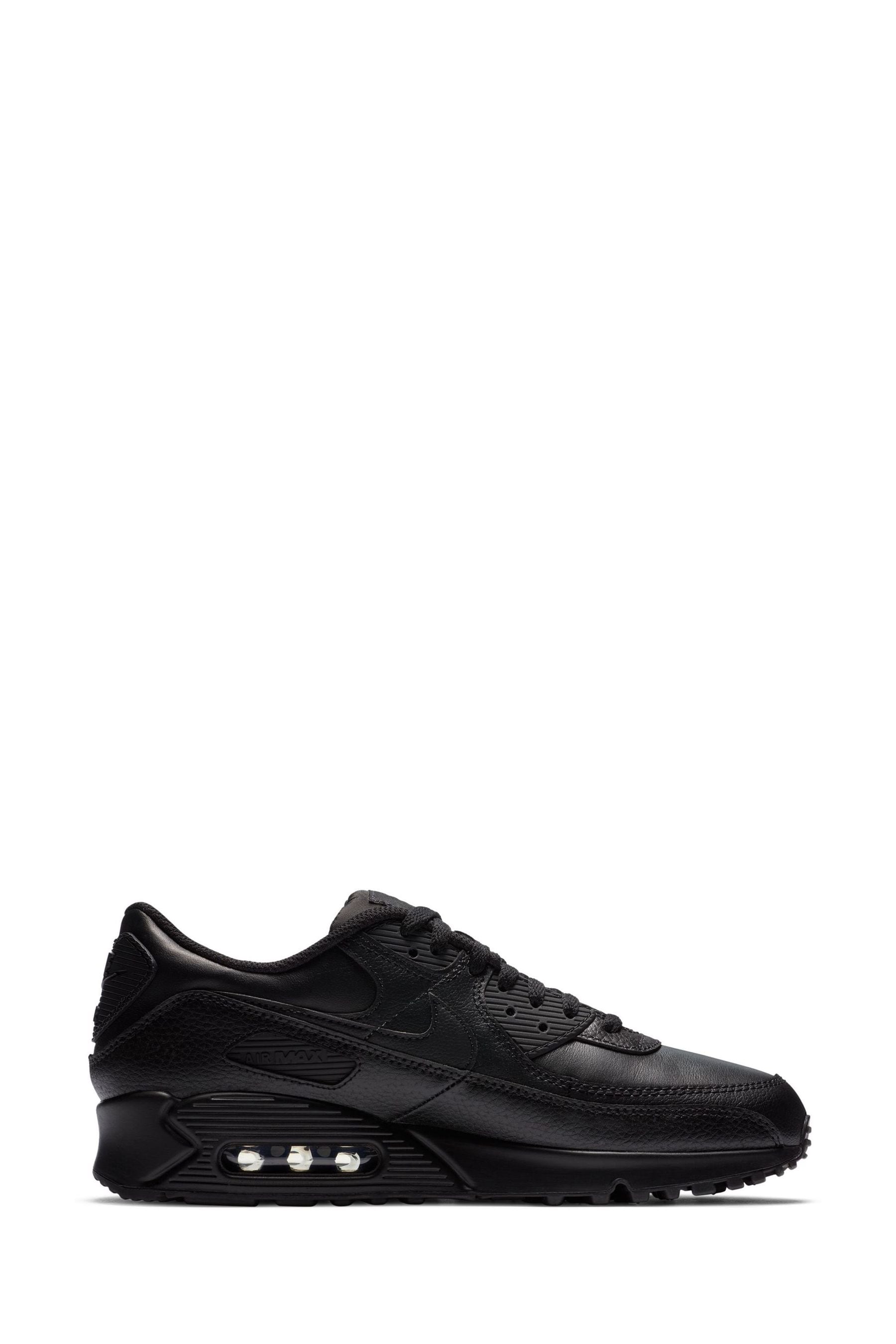 Buy Nike Black Air Max 90 Leather Trainers from Next Luxembourg