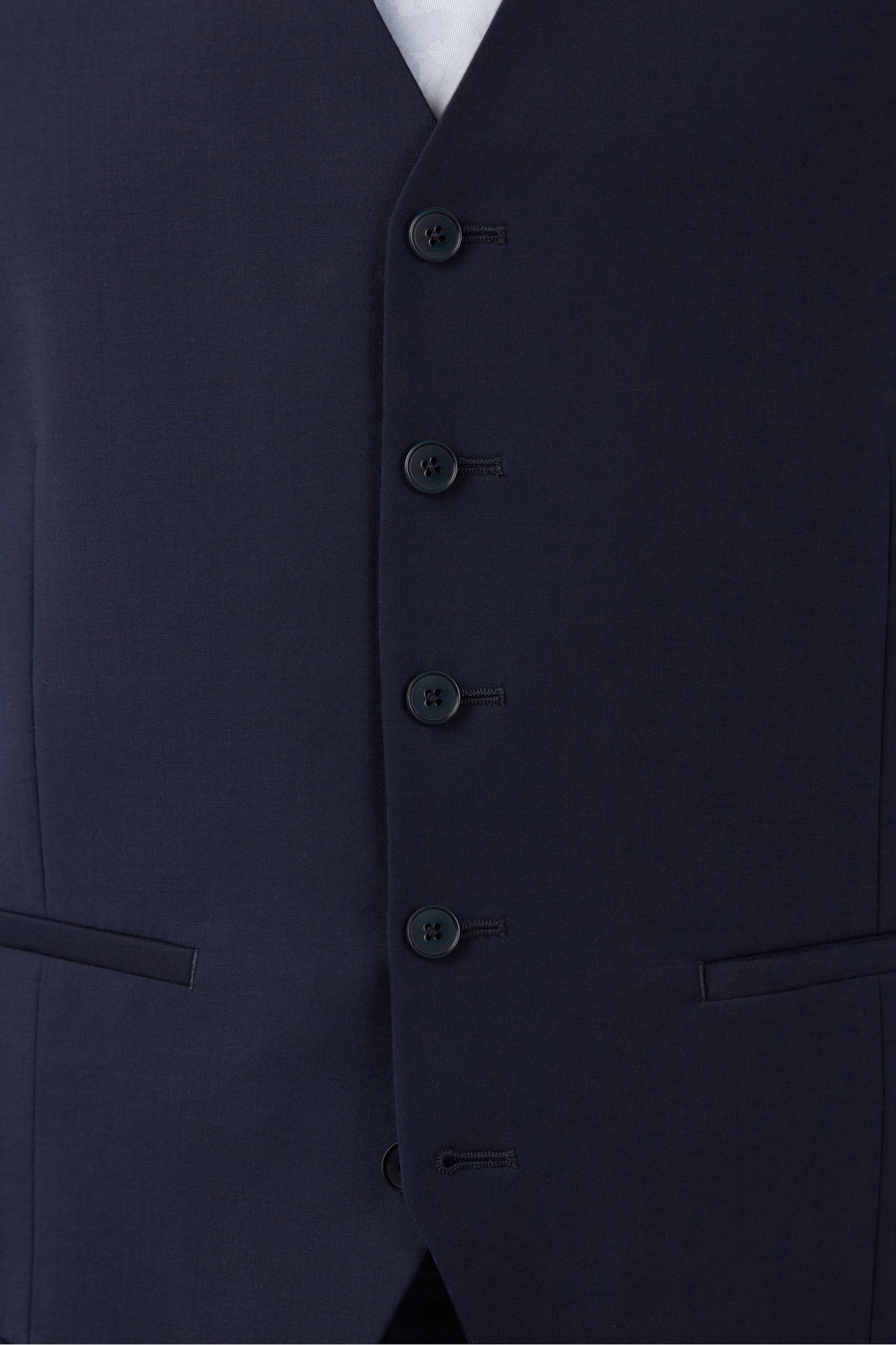 Ted Baker Navy Blue Premium Panama Suit Waistcoat - Image 3 of 4