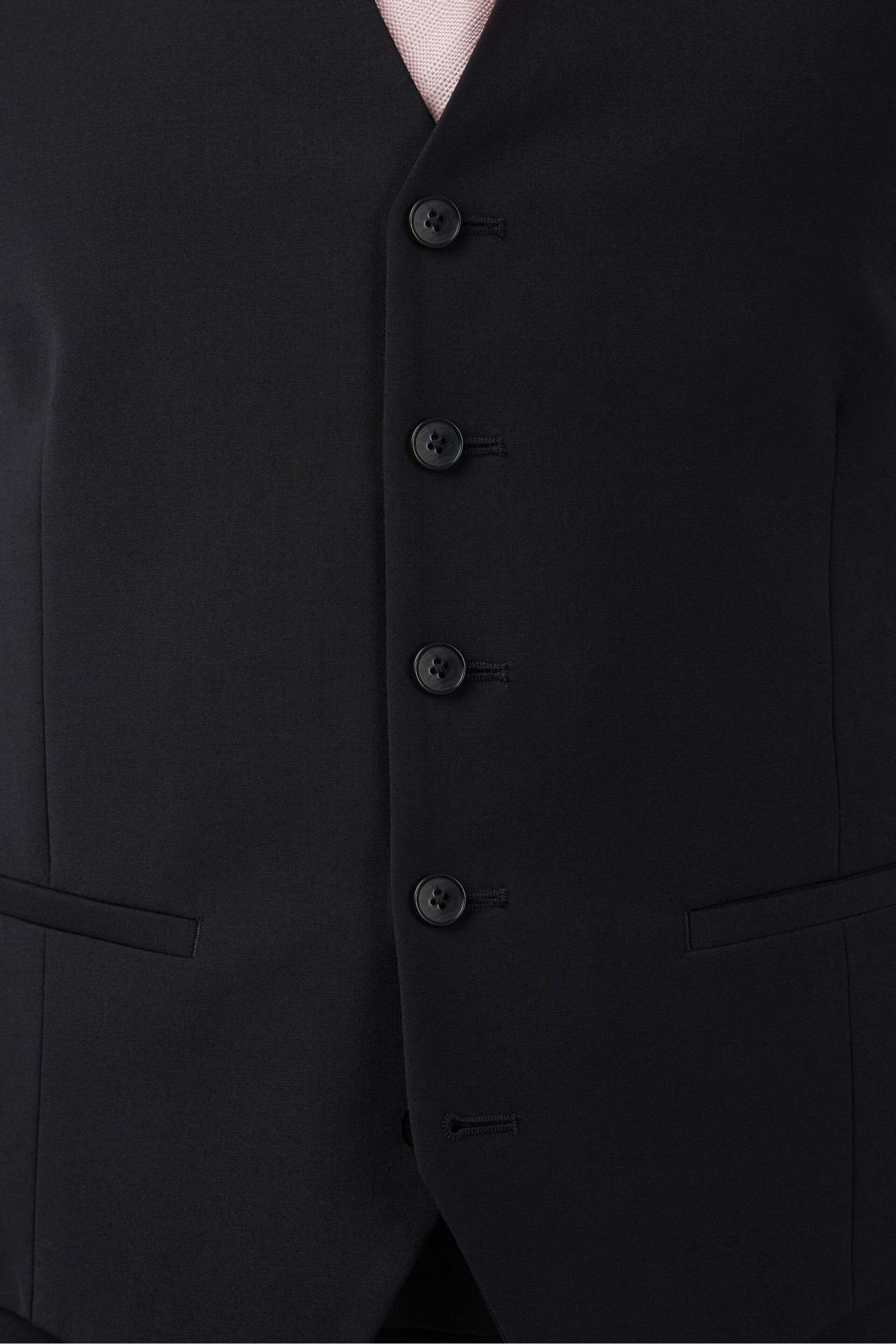 Ted Baker Premium Black Panama Slim Waistcoat - Image 3 of 4