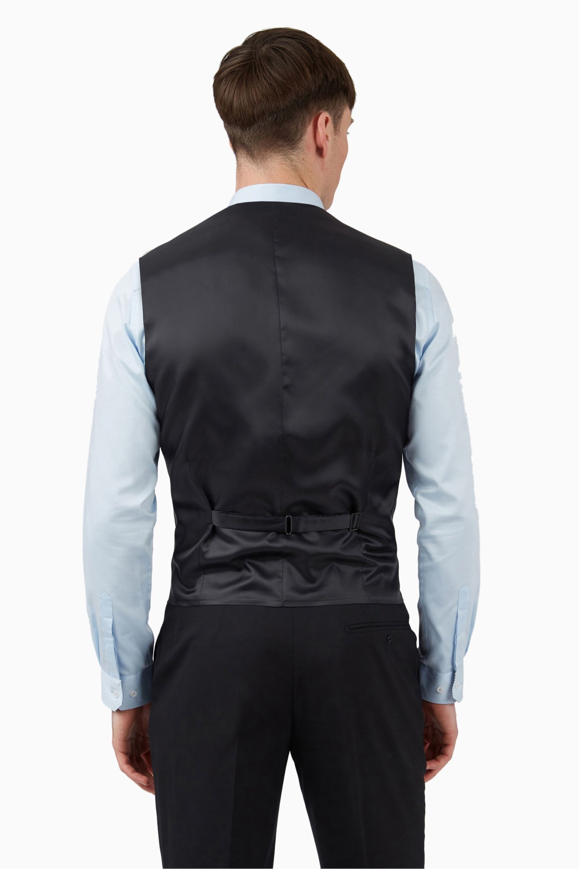 Ted Baker Premium Black Panama Slim Waistcoat - Image 4 of 4