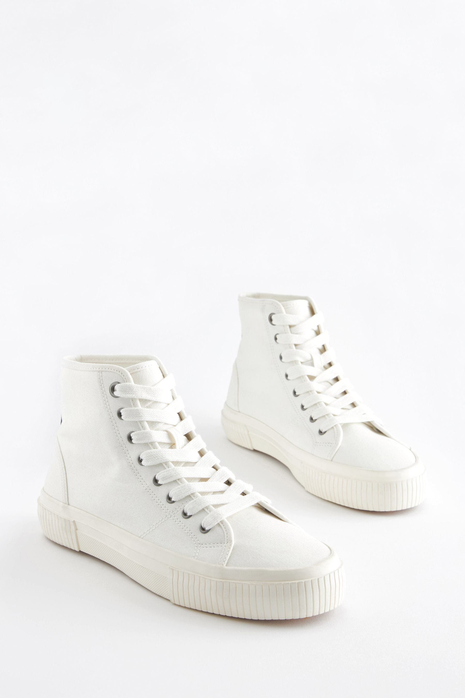 White canvas high top sneakers store