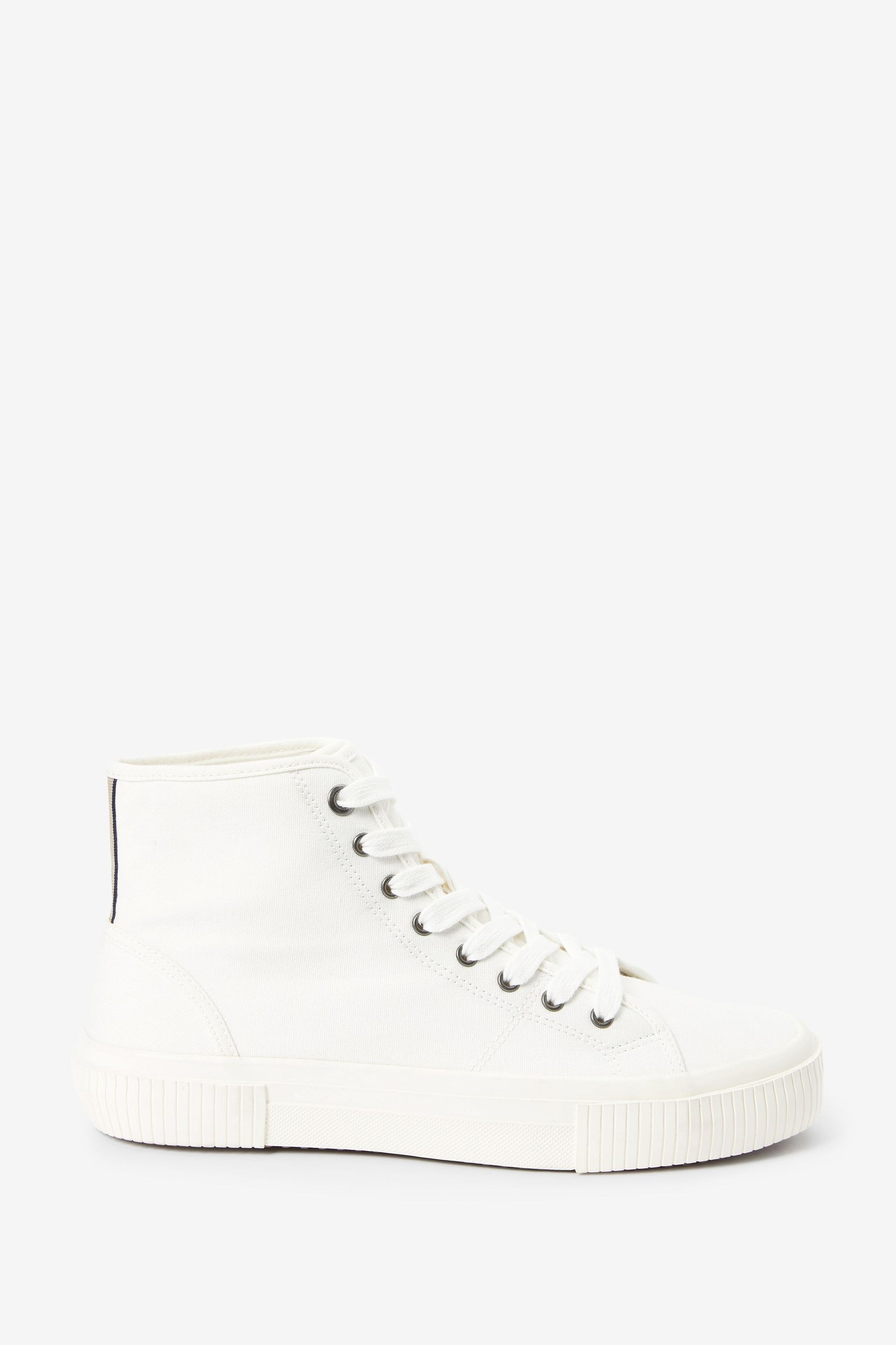 Buy White Canvas High Top Trainers from Next Luxembourg