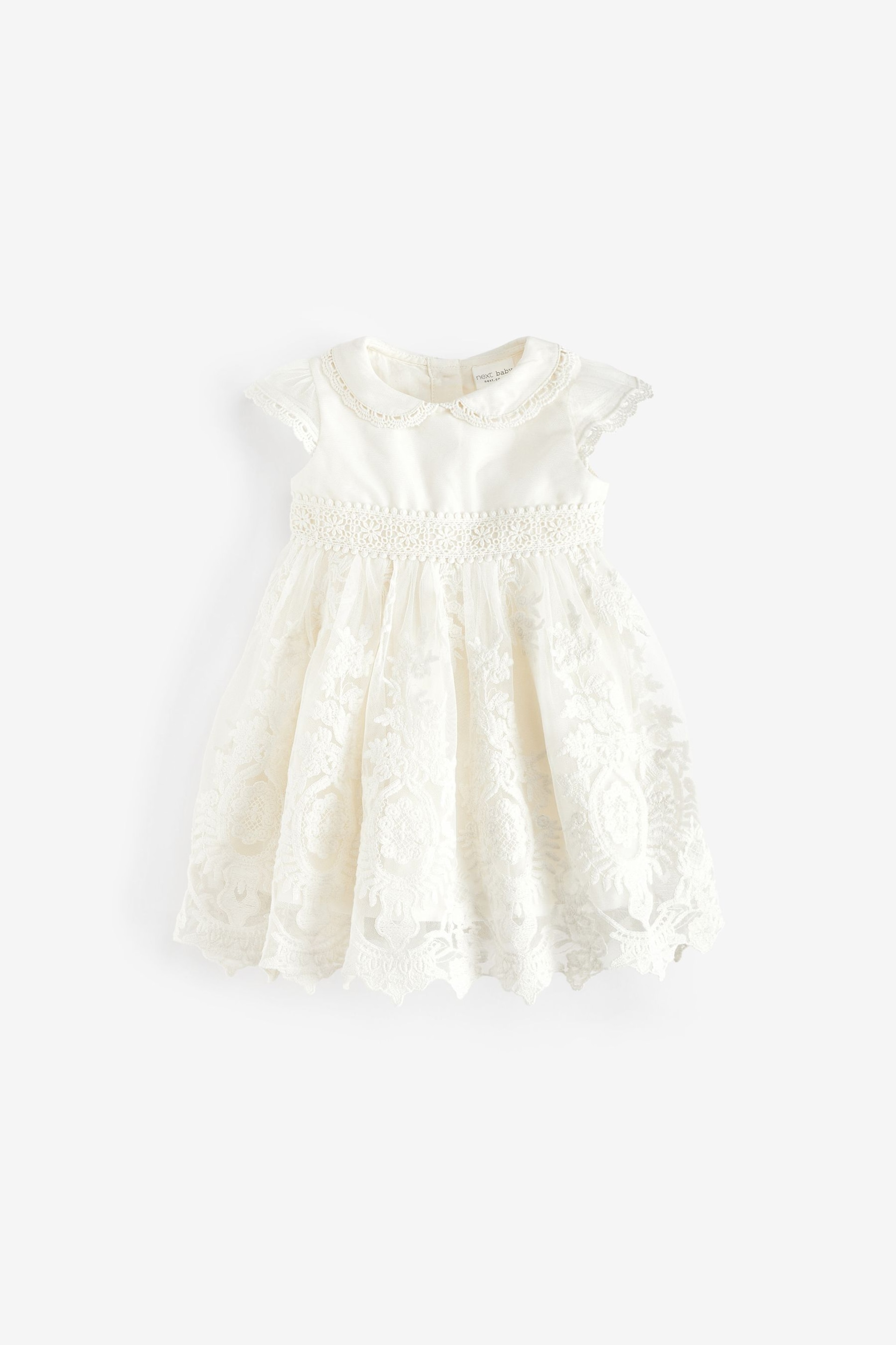 White Short Length Baby Christening Dress (0mths-2yrs) - Image 1 of 3