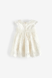 White Short Length Baby Christening Dress (0mths-2yrs) - Image 2 of 3