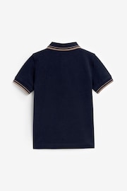Navy Tipped Short Sleeve Polo Shirt (3mths-7yrs) - Image 2 of 4