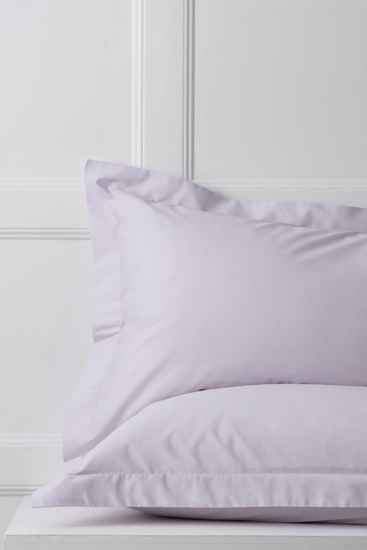 Set of 2 Puple Lilac Cotton Rich Pillowcases - Image 2 of 2