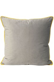 Riva Paoletti Dove Grey/Cylon Yellow Meridian Velvet Polyester Filled Cushion - Image 1 of 3