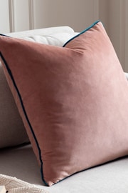 Riva Paoletti Blush Pink/Teal Blue Meridian Velvet Polyester Filled Cushion - Image 1 of 1