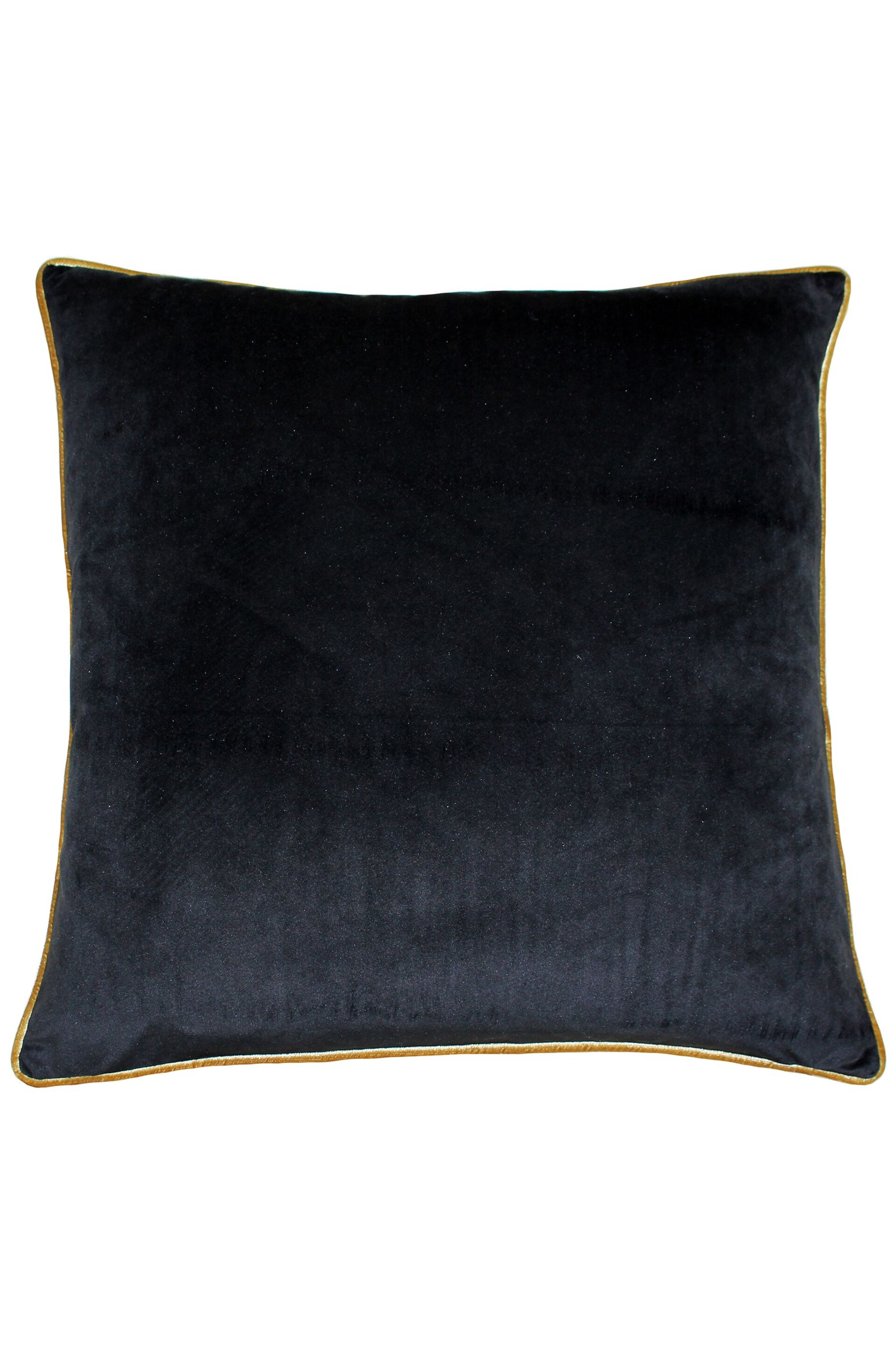 Riva Paoletti Black/Gold Meridian Velvet Polyester Filled Cushion - Image 1 of 3