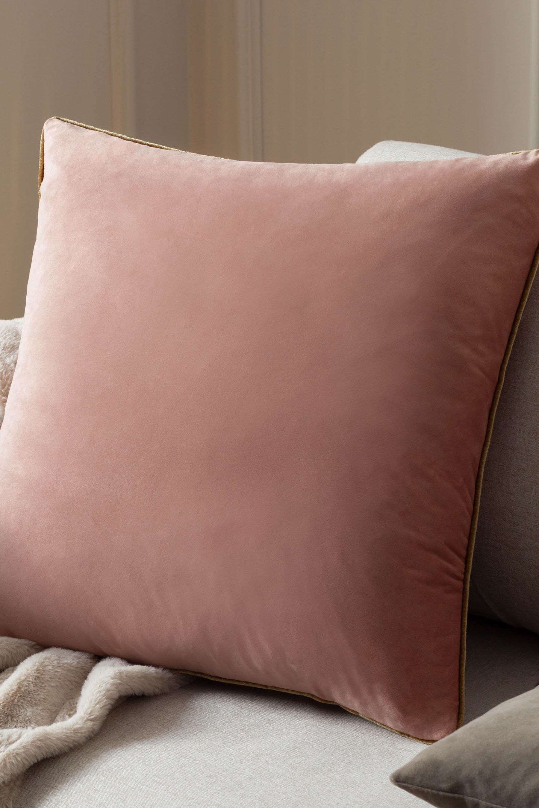 Buy Riva Paoletti Blush Pink Gold Meridian Cushion from Next Luxembourg