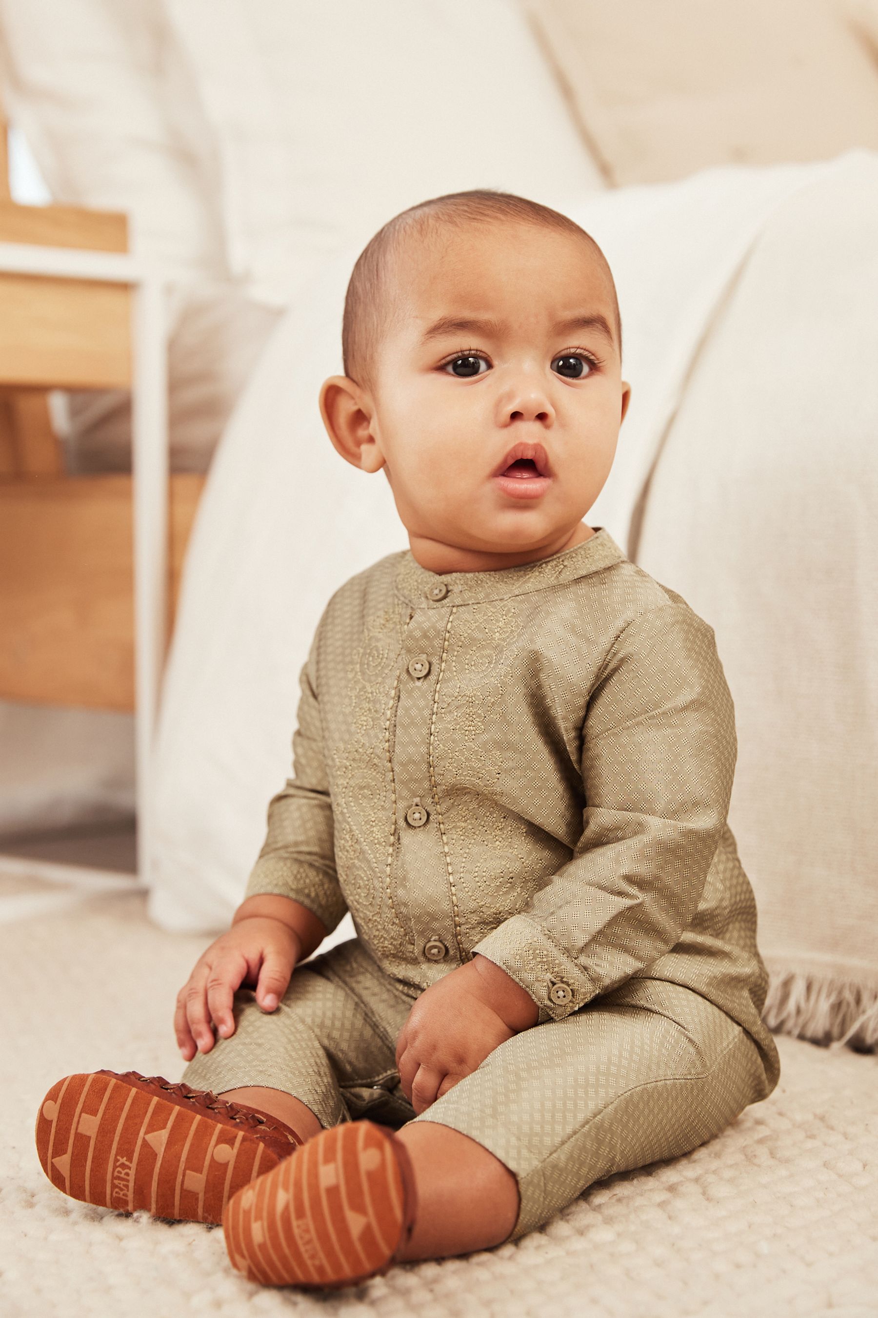 Buy Gold Baby Embroidered Occasion Romper 0mths 2yrs from Next Luxembourg