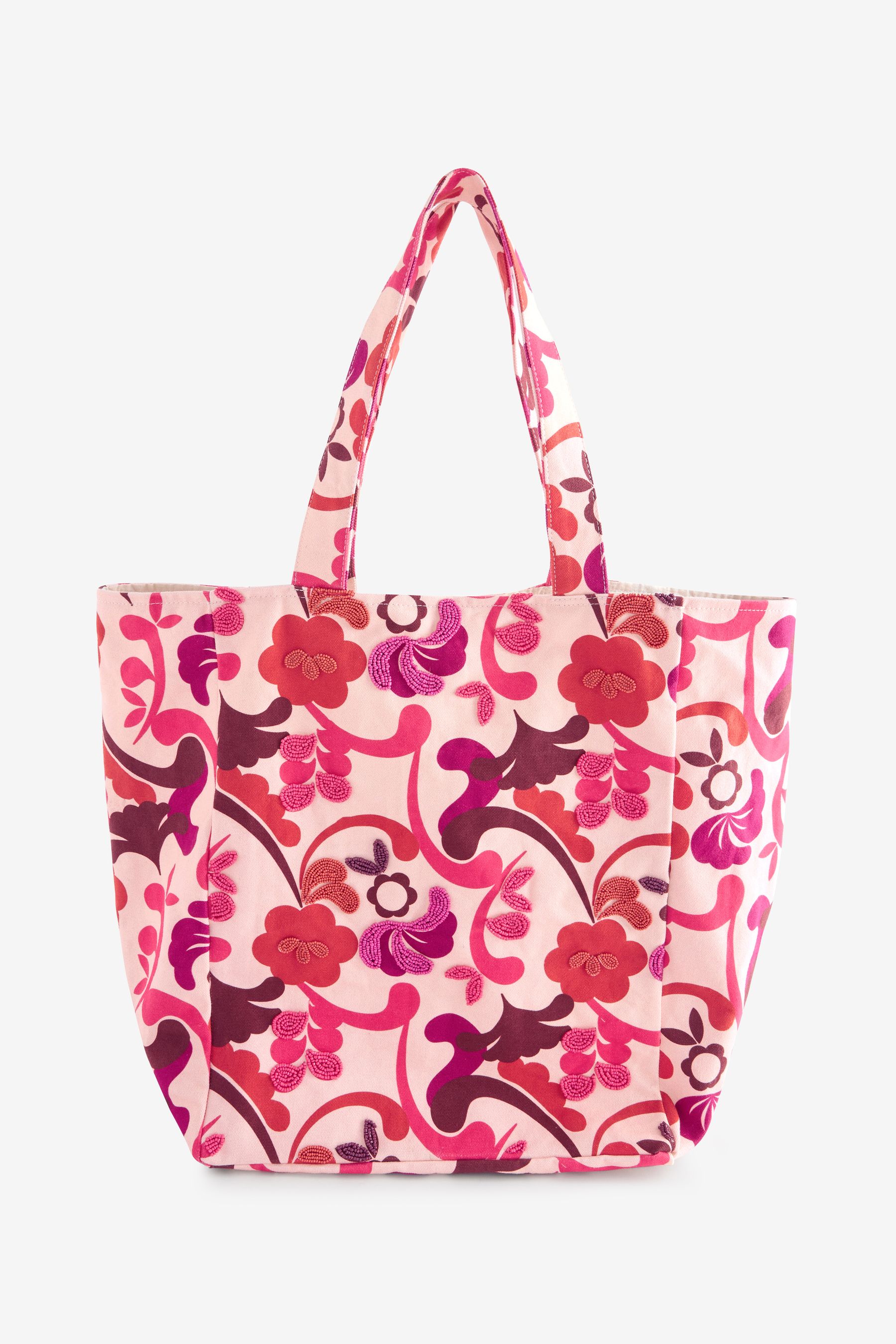 Buy Pink Beaded Beach Bag from Next Ireland