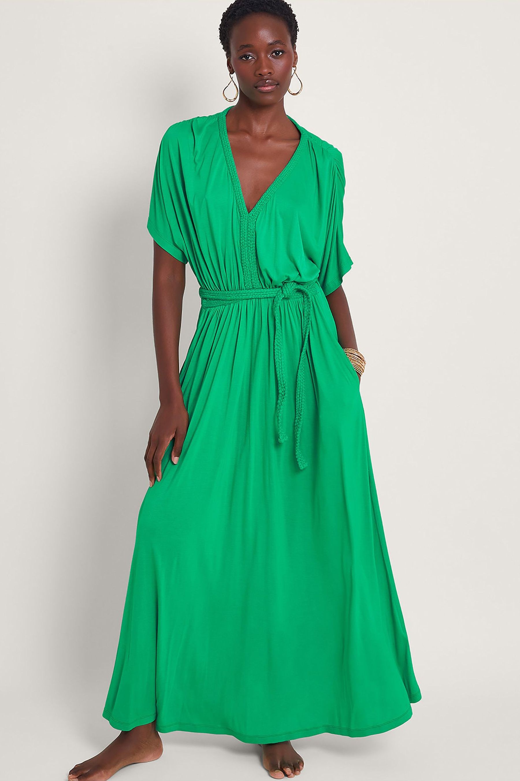 Buy Monsoon Green Everly Jersey Dress from the Next UK online shop